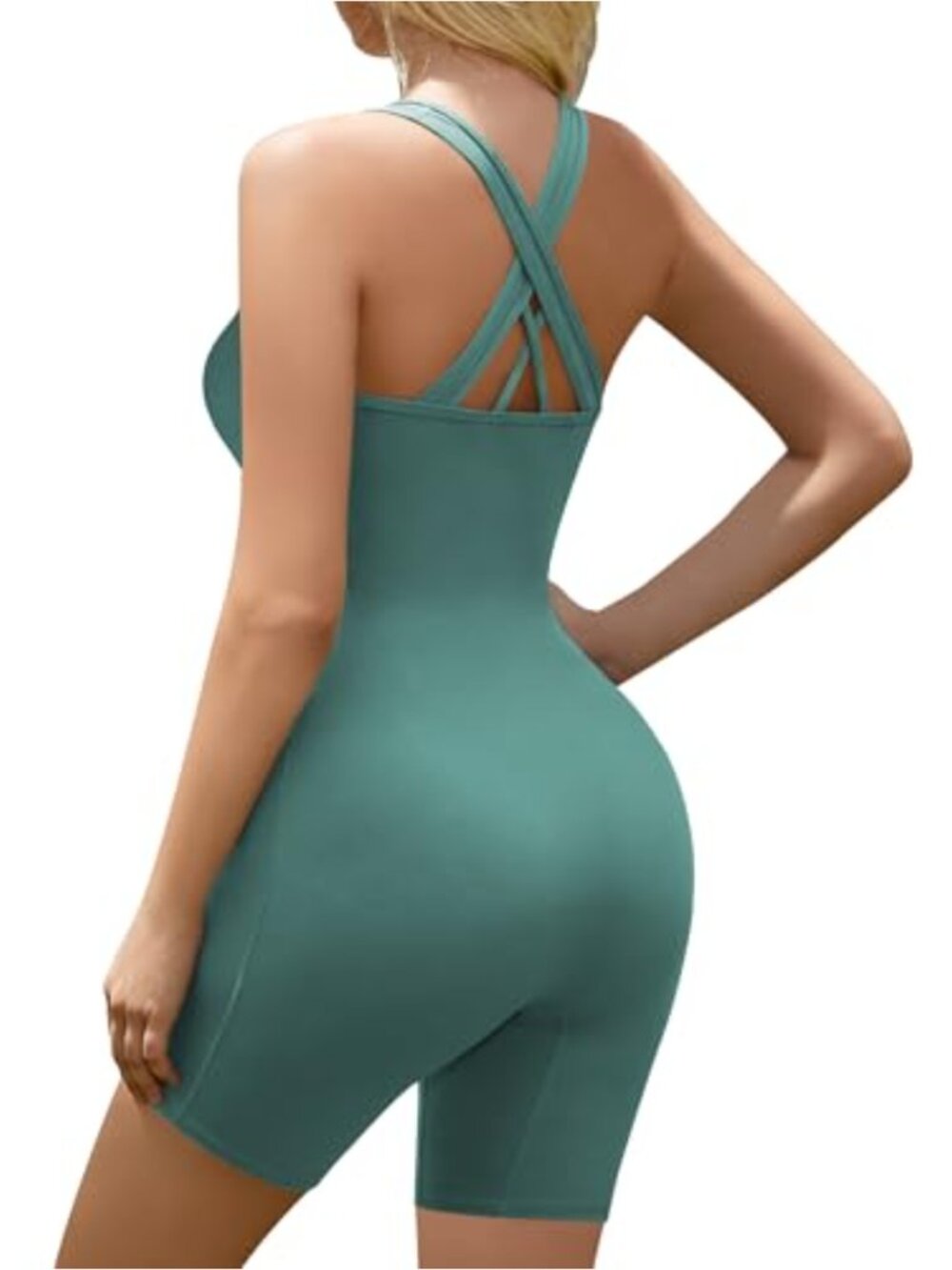 One Piece Jumpsuit Criss-Cross Back Sleeveless Bodycon Romper